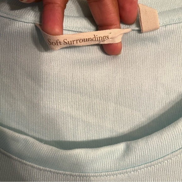 Soft Surroundings Pasaia Tunic in Aqua Floral Size Large - Picture 6 of 7